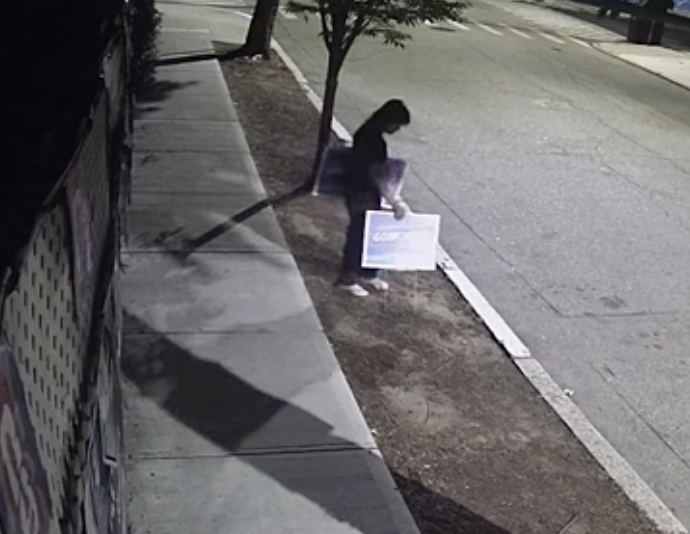 VIDEO: Lawn Sign Vandal Suspect Sought by Providence Councilman