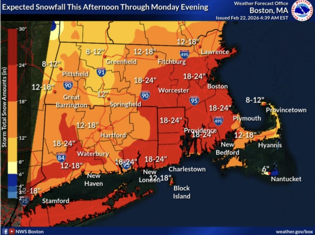 Blizzard Warning Issued by National Weather Service, New Forecast for Accumulation