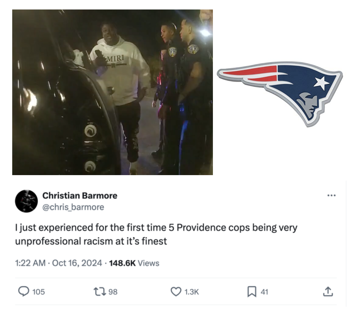 Pats’ Barmore Deletes Post Calling Prov Police Racist… | Go Local Prov